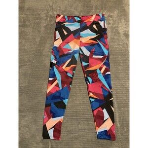 Lili Pink Leggings Size Large Fun Colorful Whimsical Blues Pinks Workout